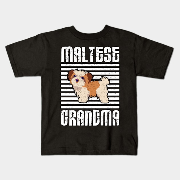 Maltese Grandma Proud Dogs Kids T-Shirt by aaltadel